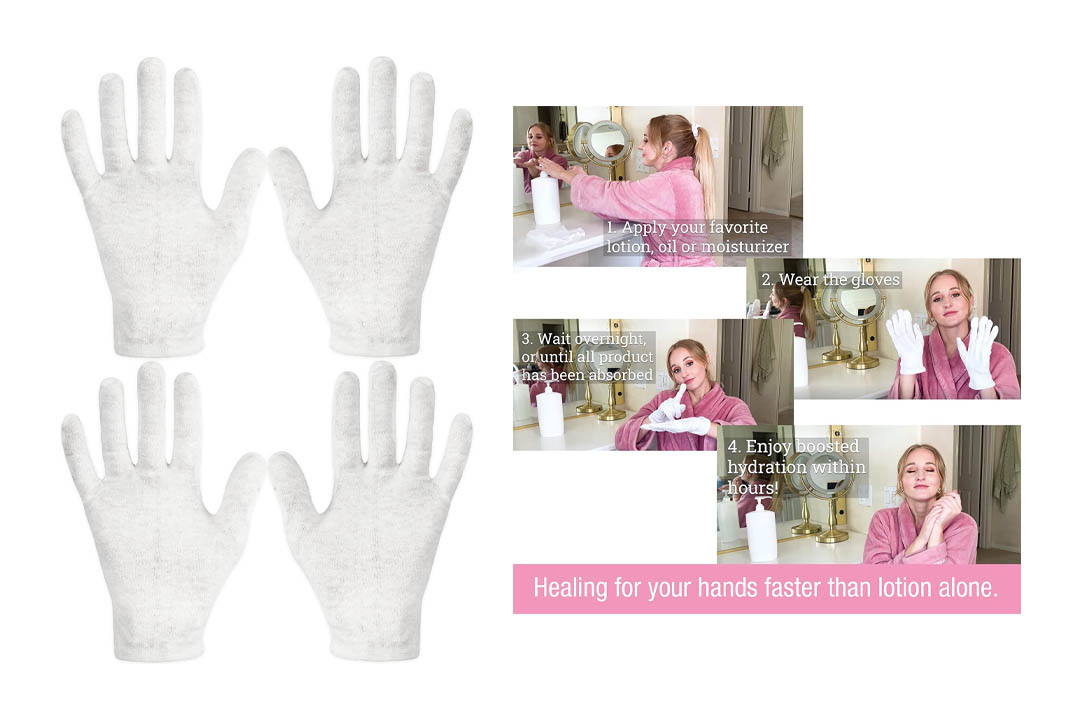 Eurow Cotton Cosmetic Moisturizing Therapeutic Gloves