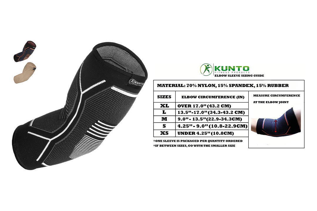 Kunto Fitness Elbow Brace Compression Support Sleeve for Tendonitis
