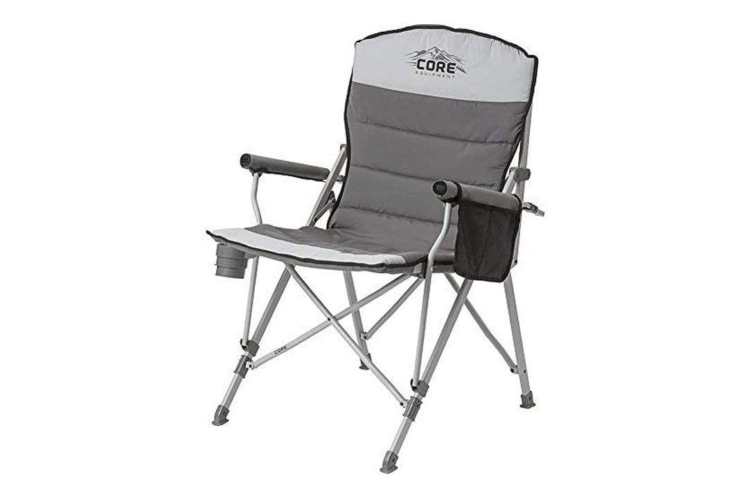 CORE 40021 Equipment Folding Padded Hard Arm Chair with Carry Bag