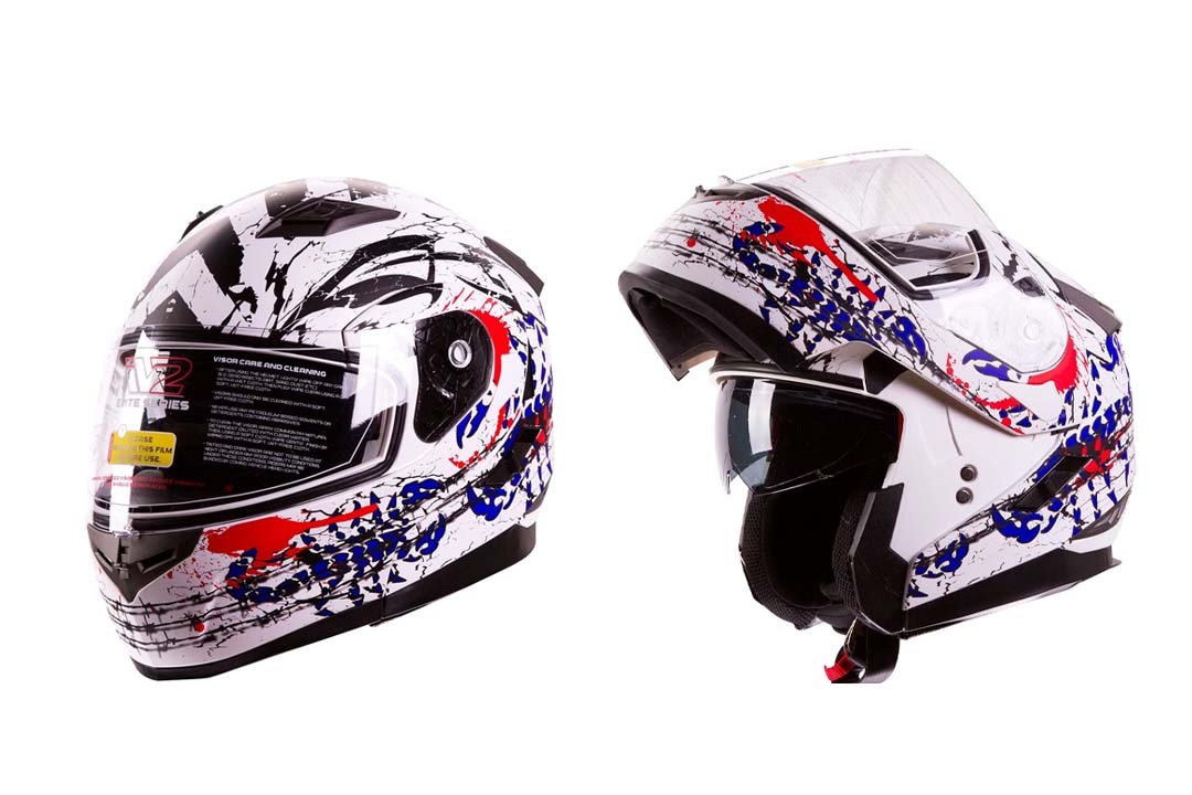IV2 "Blood Scorpion" Modular Dual Visor Motorcycle / Snowmobile Helmet