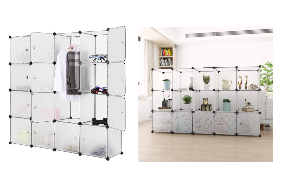 LANGRIA Portable Clothes Closet Wardrobe Freestanding Storage Organizer