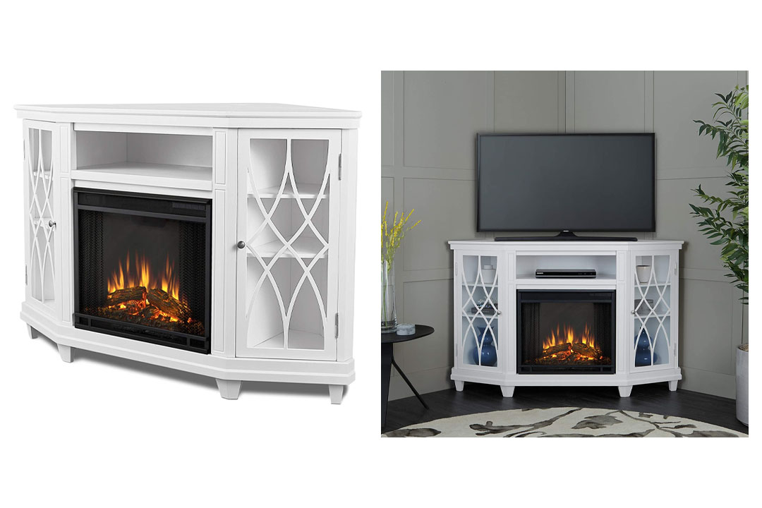 Real Flame Lynette Electric Fireplace in White Finish