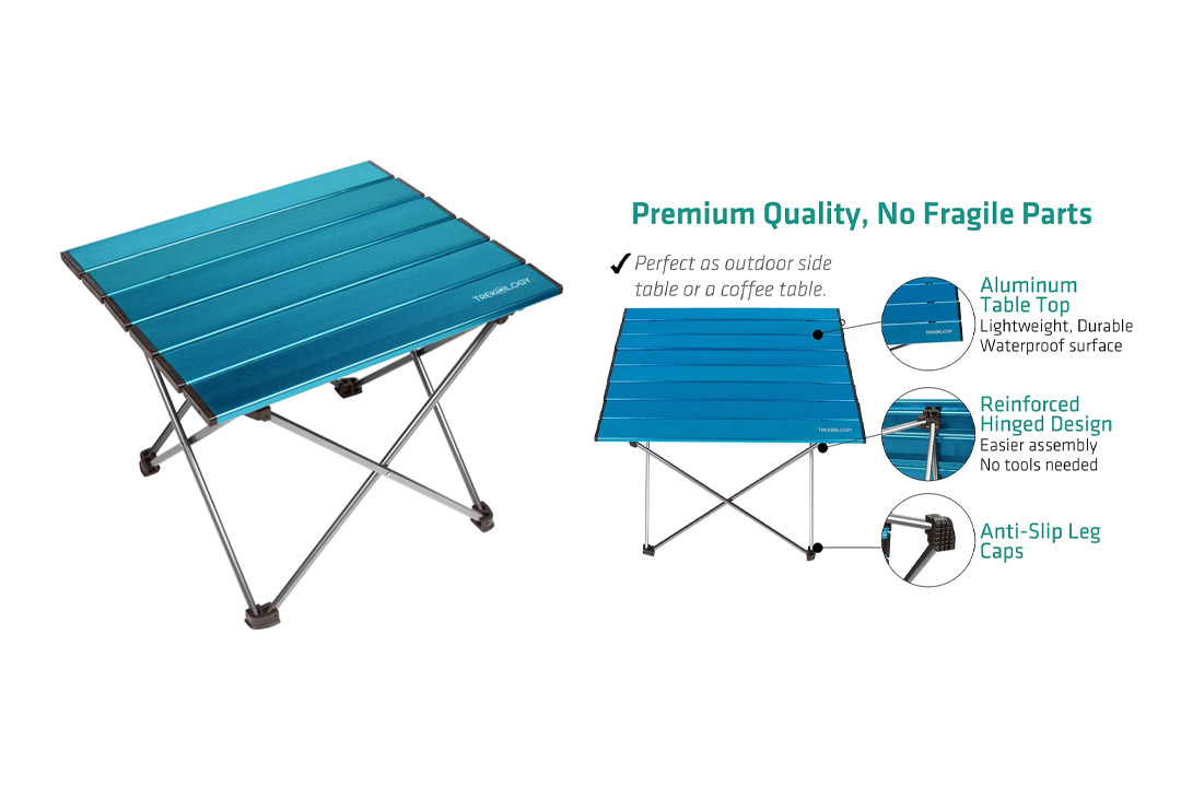 Trekology Portable Camping Tables with Aluminum Table Top