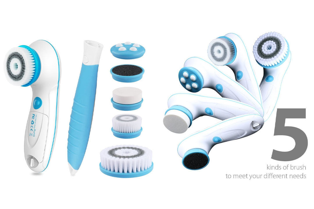 DBPOWER 6-in-1 Waterproof Electric Facial and Body Cleansing Brush