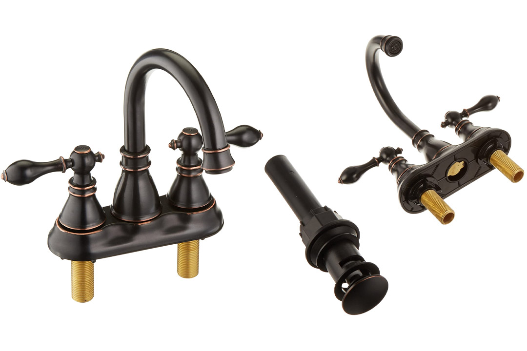 Derengge F-4501-NB Two Handle Oil Rubbed Bronze Bathroom Sink Faucet