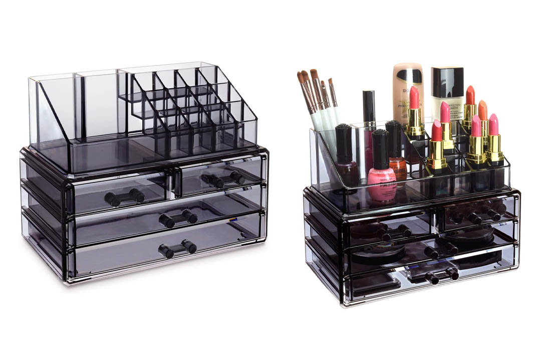 Ikee Design Jewelry and Cosmetic Storage Makeup Organizer Two Pieces Set