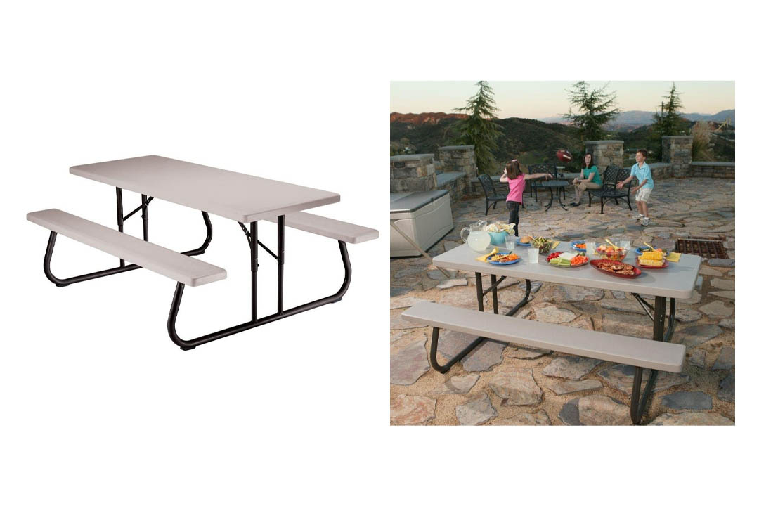 Lifetime 22119 Folding Picnic Table, 6 Feet, Putty