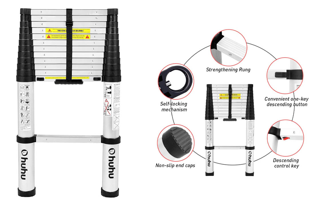 Folding Aluminum Telescopic Ladder Extension