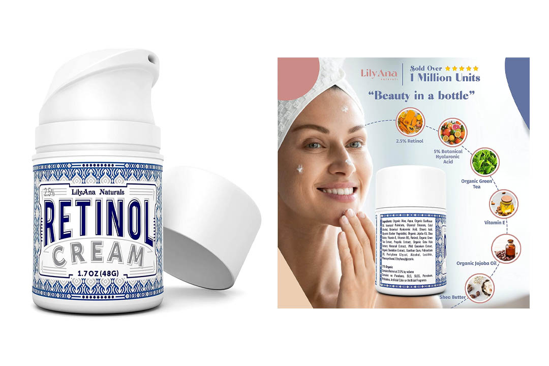LilyAna Naturals Retinol Cream Moisturizer for Face and Eyes