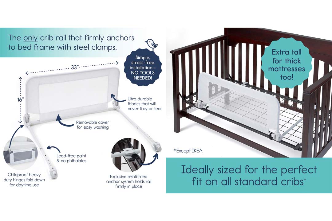 hiccapop Convertible Crib Toddler Bed Rail Guard