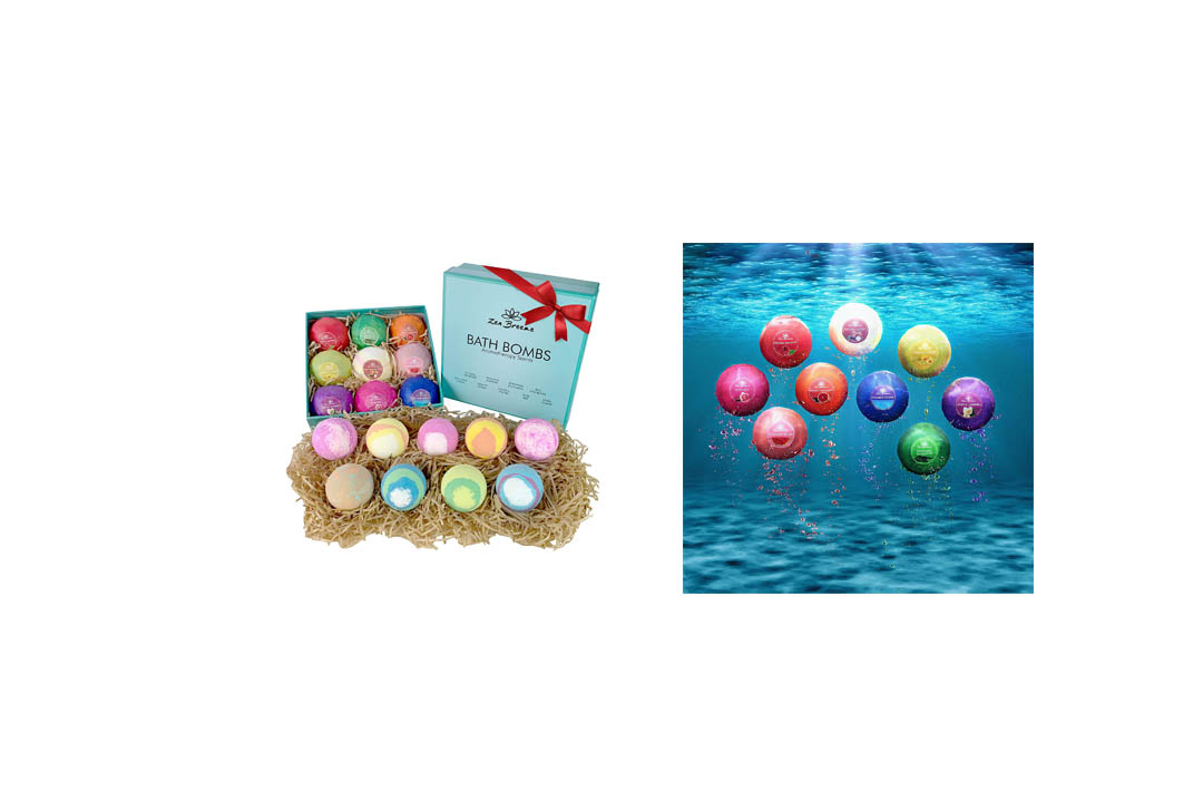 Bath Bombs Gift Set - 8 Luxury All Vegan Bubble Fizzies For Women