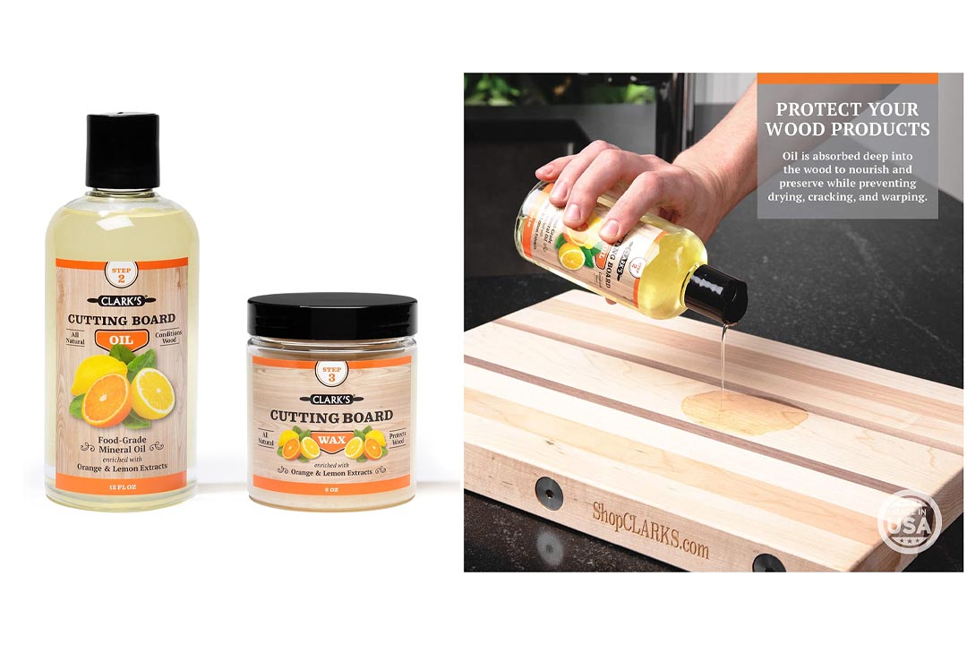 CLARK'S Cutting Board Oil & Wax (2 Bottle Set)