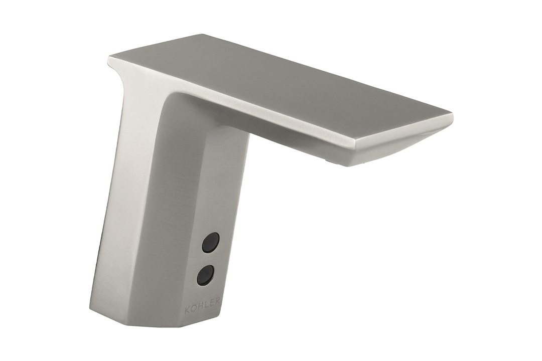 KOHLER K-13468-VS Geometric Single-Hole Touch Bathroom Sink Faucet