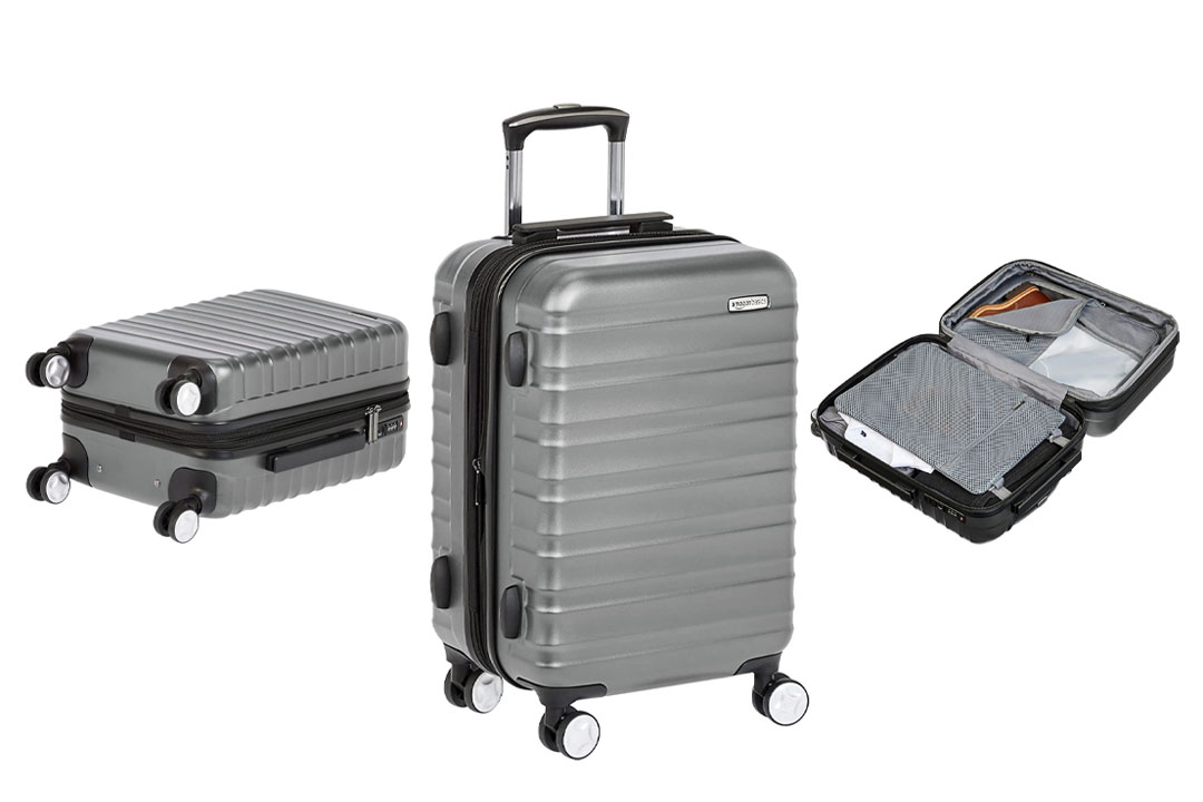 AmazonBasics Premium Hardside Spinner Luggage with Built-In TSA Lock