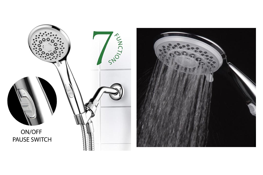 HotelSpa® High-Power Spiral 7-Setting Ultra-Luxury Handheld Shower-Head