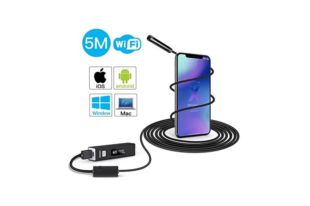 YELIN WiFi Endoscope 1200P Wireless IP68 Borescope HD Inspection Camera