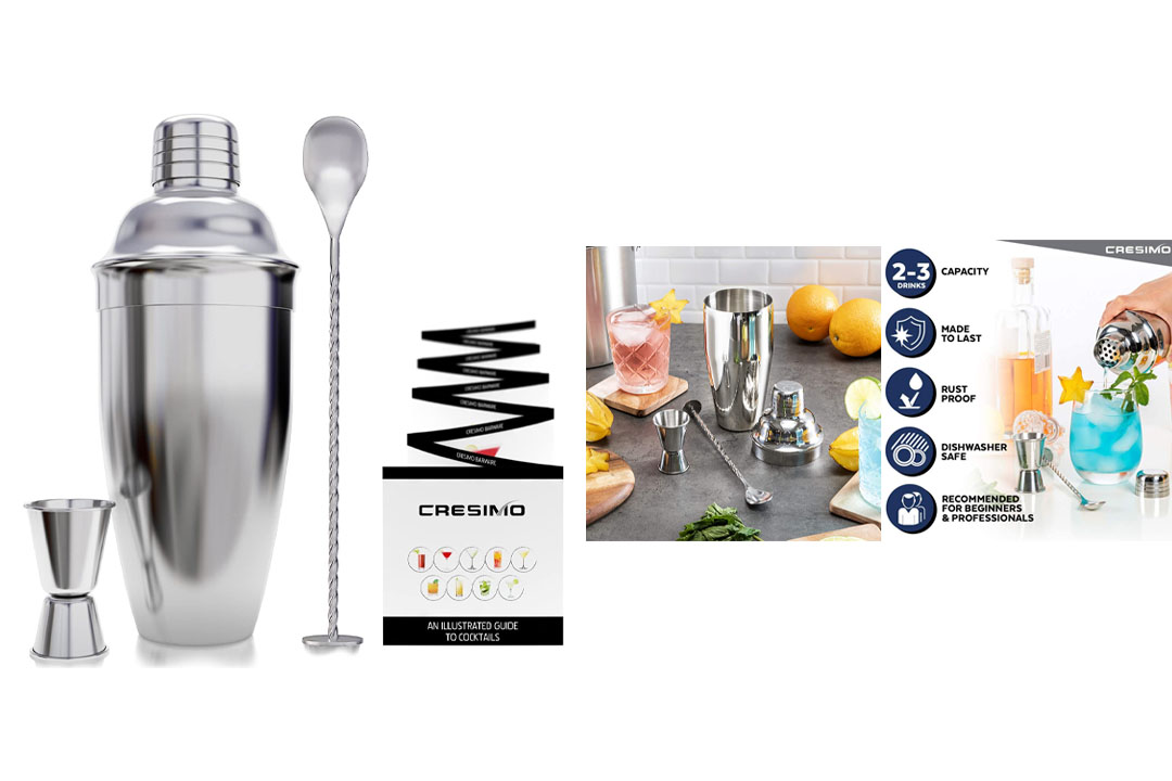 24 Ounce Cocktail Shaker Bar Set with Accessories