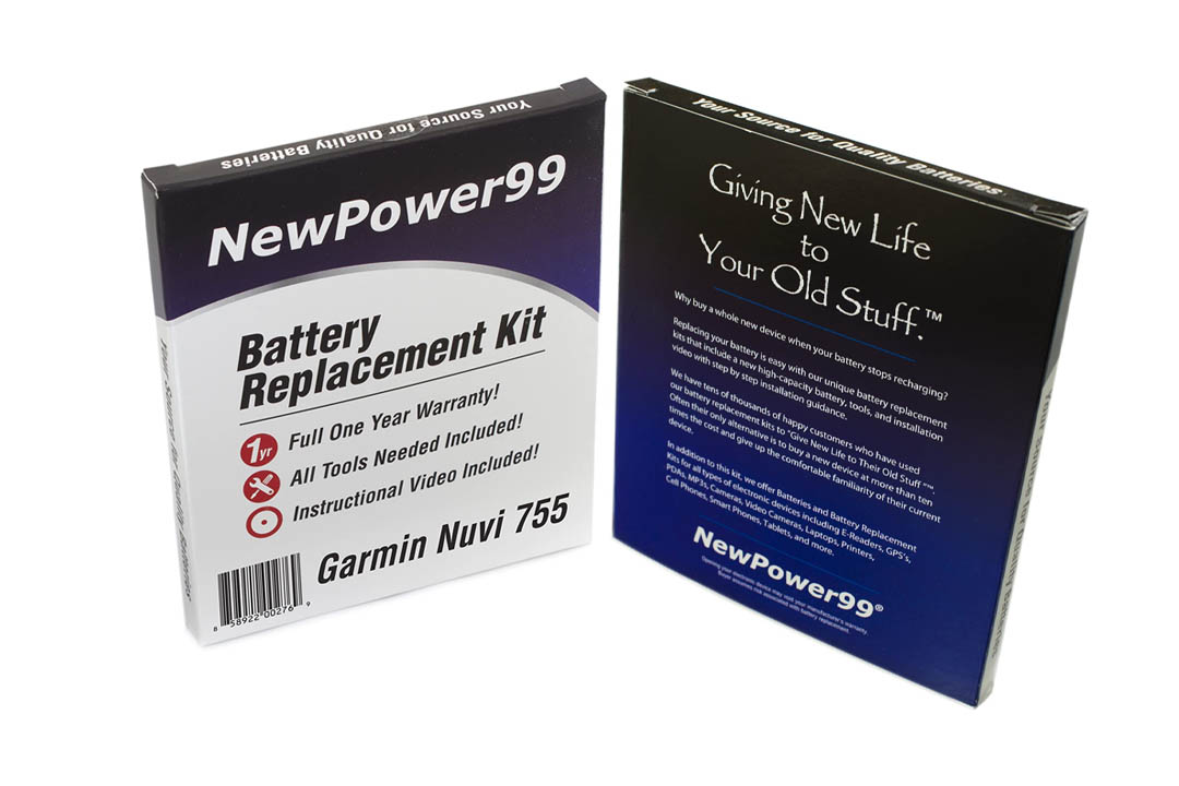 Garmin Nuvi 755 Battery Replacement Kit with Extended Life Battery