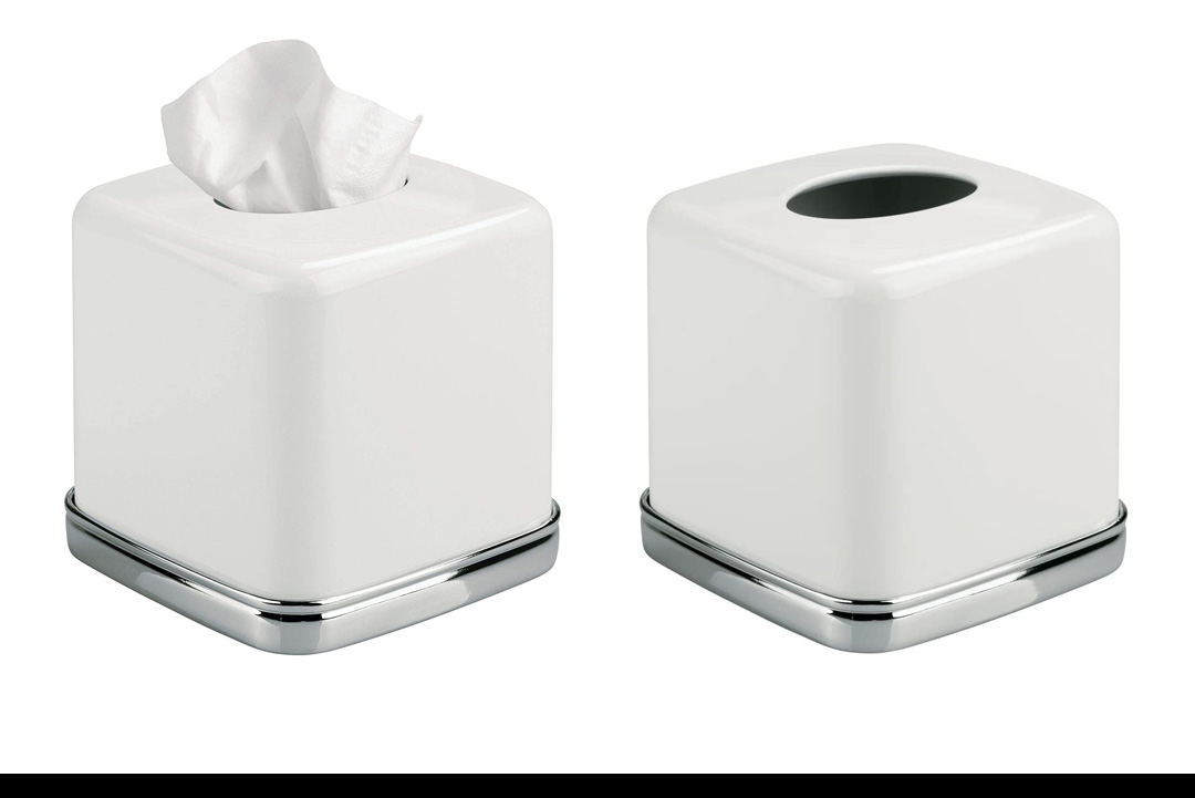 InterDesign York Bath Collection, Facial Tissue Box Cover/Holder