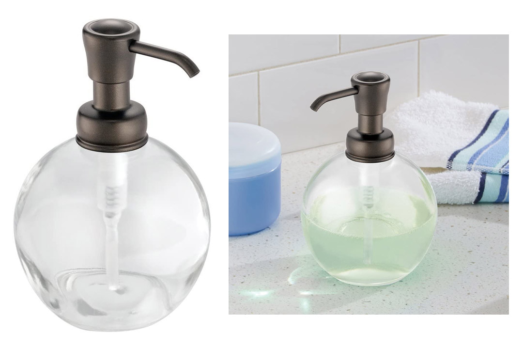 InterDesign York Glass Soap & Lotion Dispenser Pump