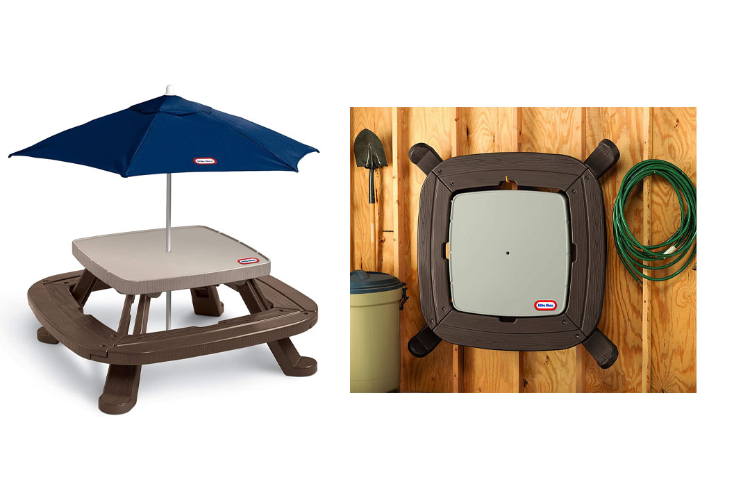 Little Tikes Fold 'n Store Picnic Table with Market Umbrella