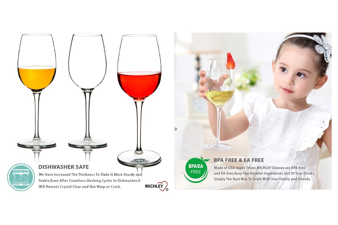 MICHLEY Unbreakable Red Wine Glasses