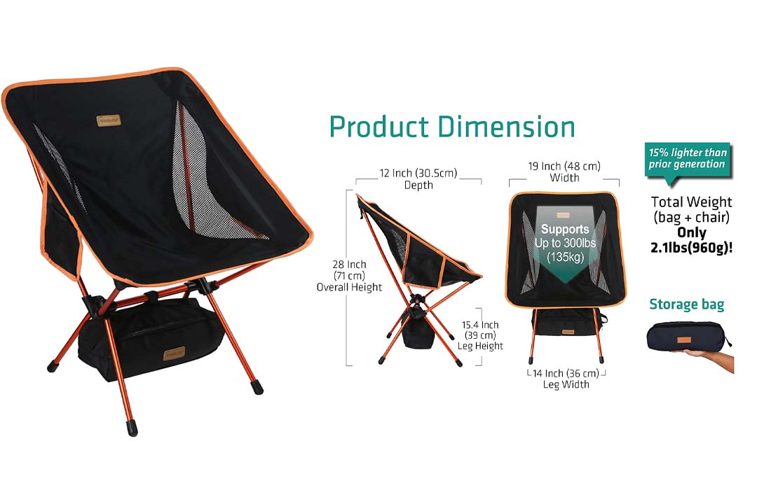 Trekology YIZI Go Portable Camping Chair Adjustable Height