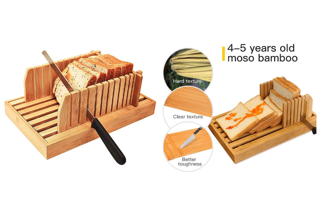 Bamboo Manual Adjustable Foldable Bread Machine Bread Slicer