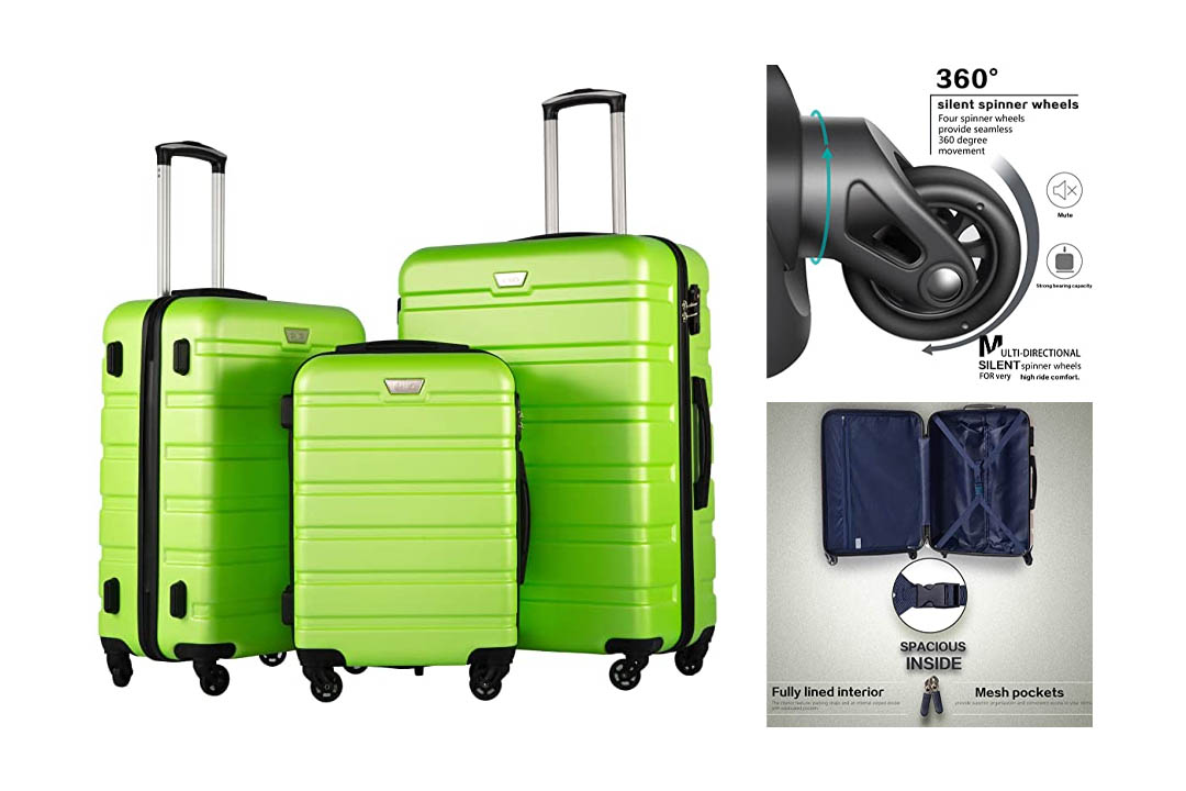 COOLIFE Luggage 3 Piece Set Suitcase Spinner Hardshell Lightweight