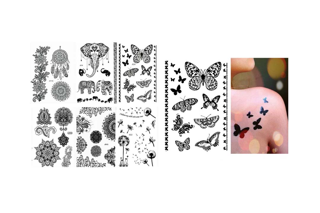 Pinkiou Henna Tattoo Stickers Lace Mehndi Temporary Tattoos