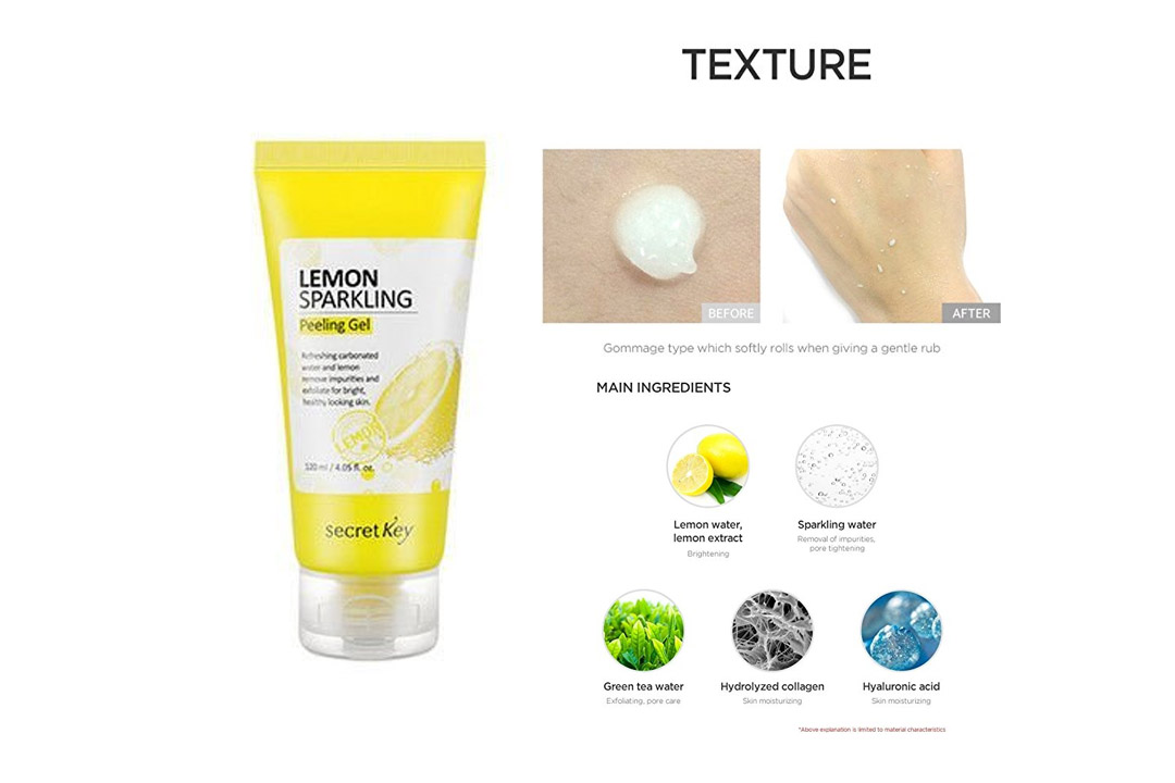 Secret Key Lemon Sparking Peeling Gel 120 ml, Korean Version, by LadyAda