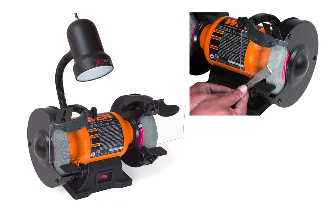 WEN's 4276 Bench Grinder with Flexible Work Light