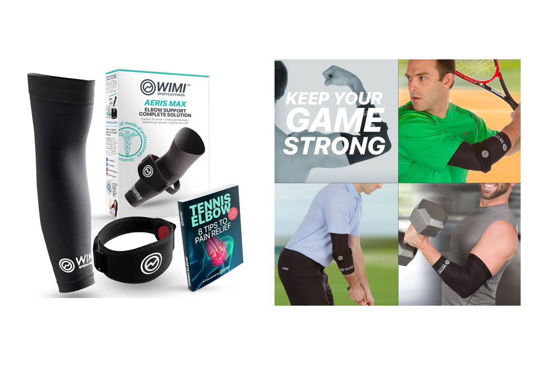 WIMI Sports & Fitness Arm 1 Tennis Elbow Brace & 1 Copper Compression Elbow Sleeve